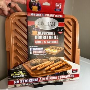 Grill Griddle New Nonstick Double Reversible  Titanium Ceramic Dishwasher Safe